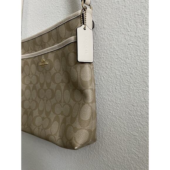 Coach Monogram Signature Shoulder Crossbody Bag Tan - Picture 5 of 12